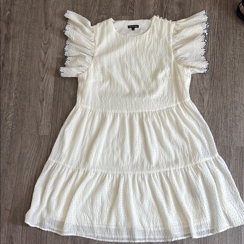 Who What Wear White Flutter Sleeve Casual Sundress